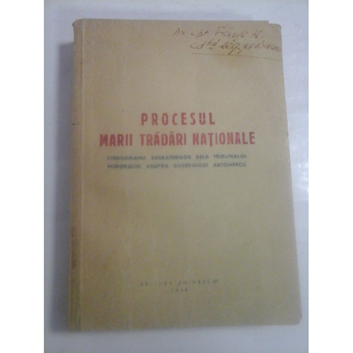 PROCESUL MARII TRADARI NATIONALE